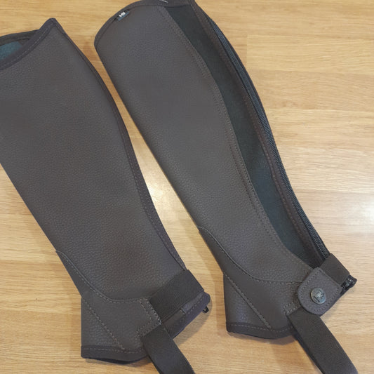HY Equestrian Synthetic Combi Chaps Brown