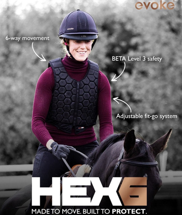 Evoke Hex 6 Body Protector Black Young Rider