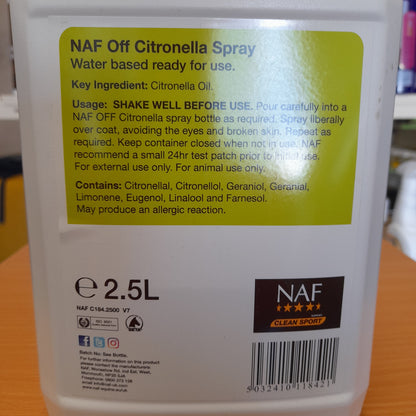 NAF OFF Citronella Fly Spray 2.5L