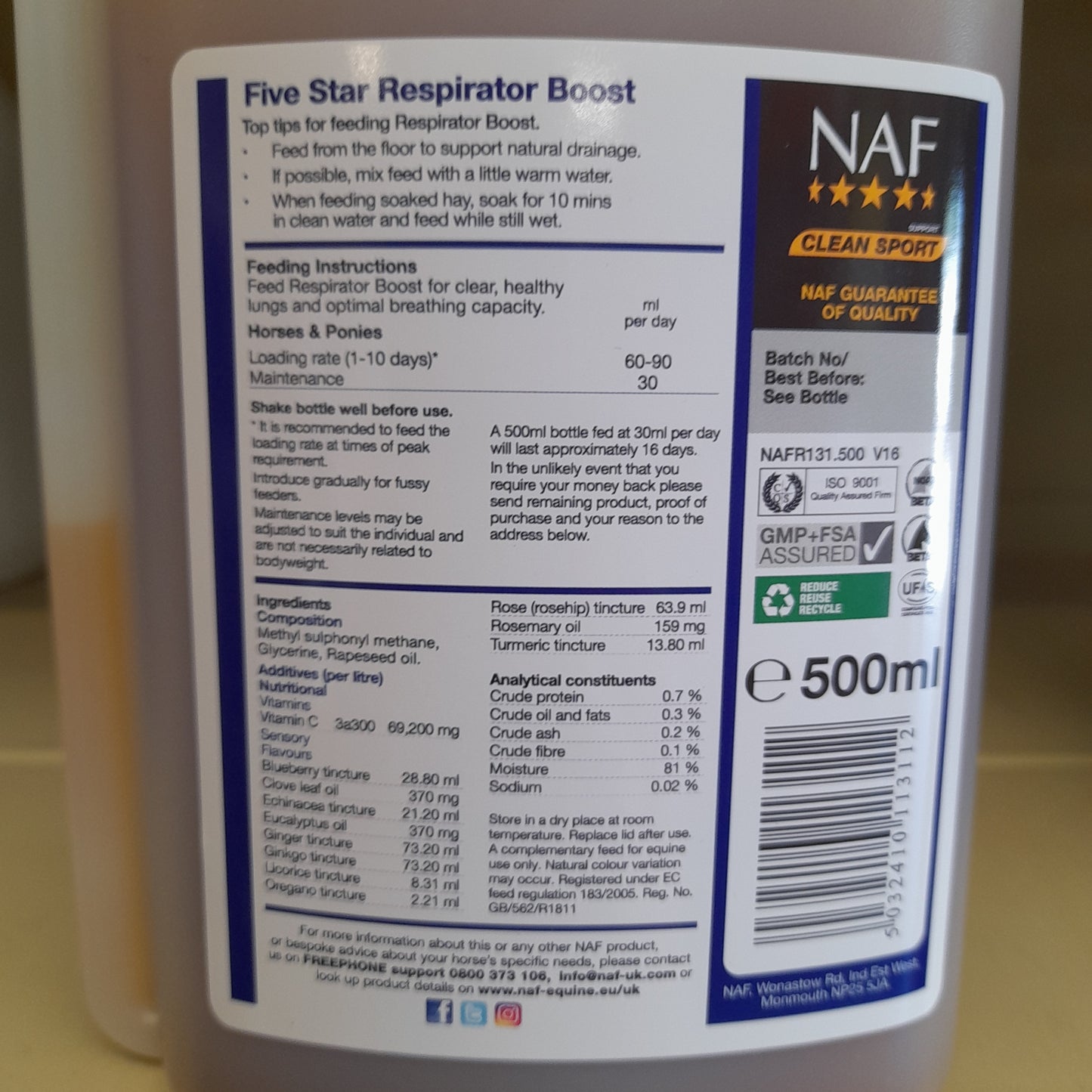 NAF Respirator BOOST 500ml