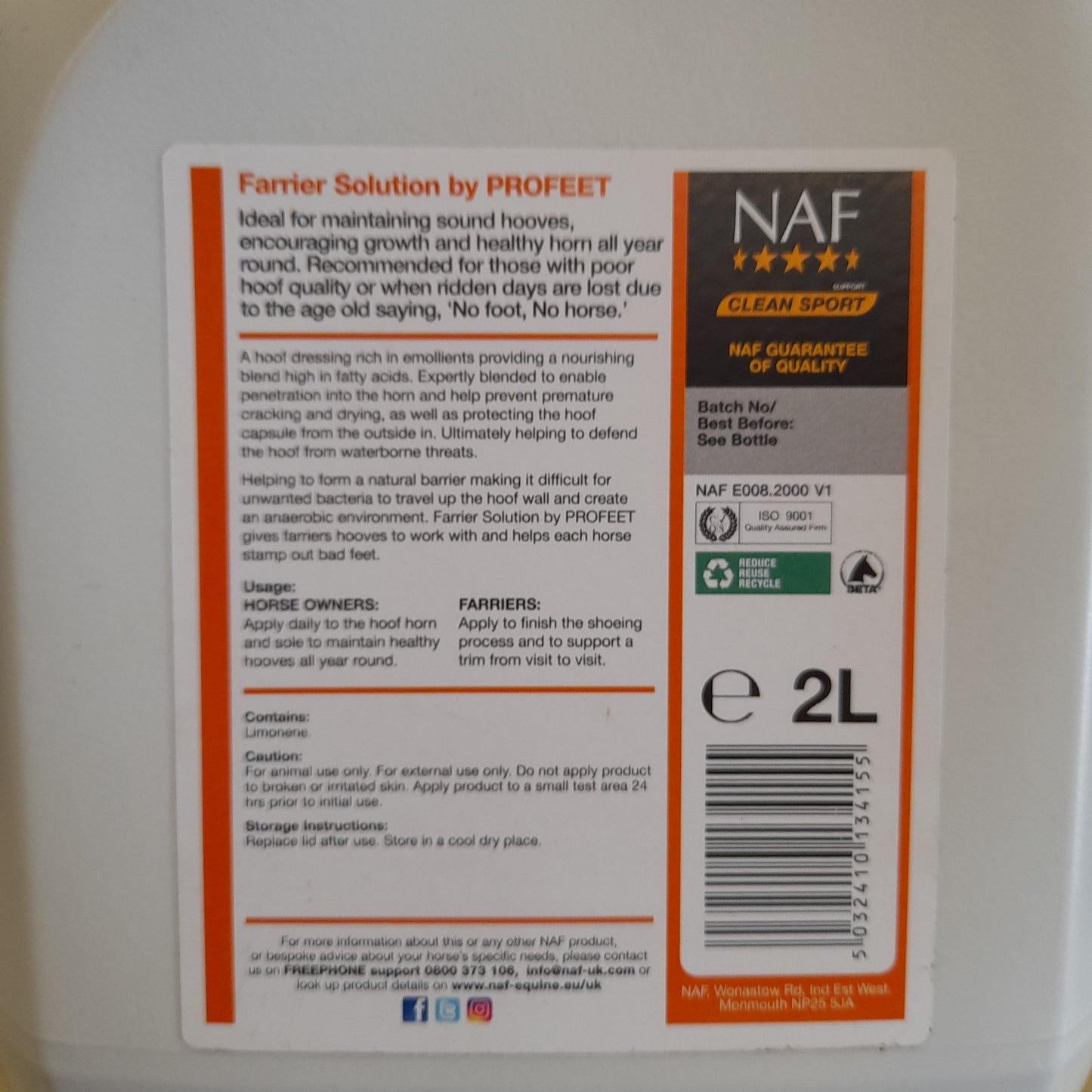 NAF Farrier Solution 2L