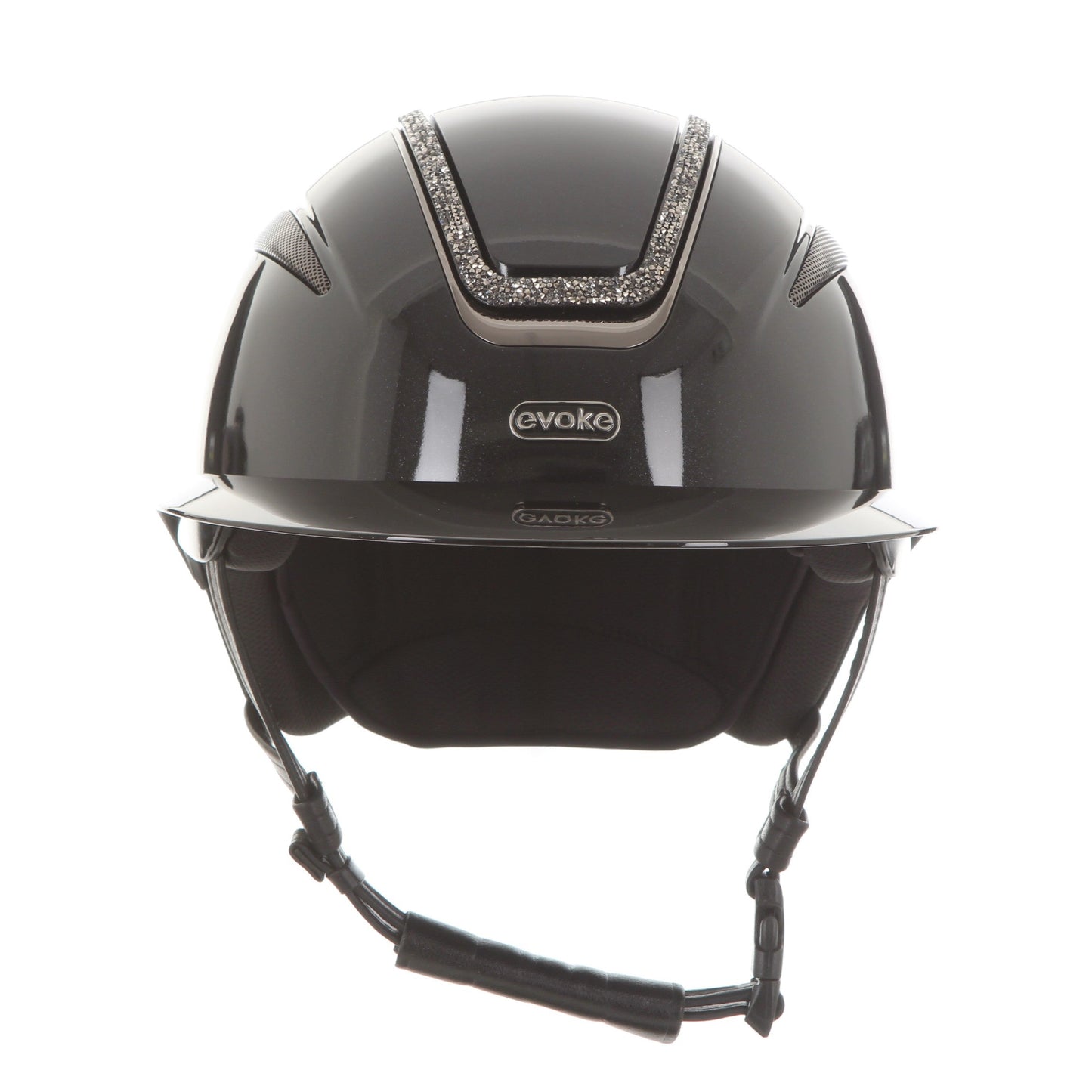 Evoke Callisto Wide Peak Black Metallic Marcasite Crystal Frame