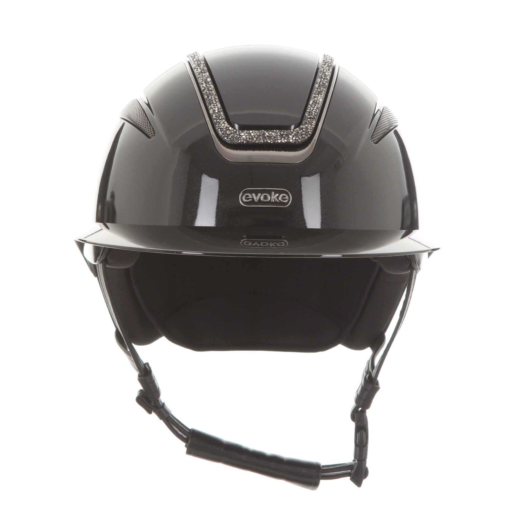 Evoke Callisto Wide Peak Black Metallic Marcasite Crystal Frame