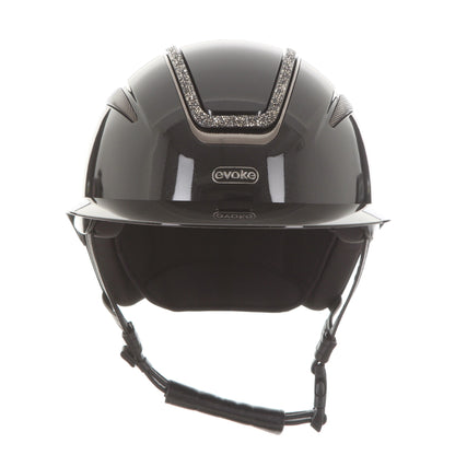 Evoke Callisto Wide Peak Black Metallic Marcasite Crystal Frame