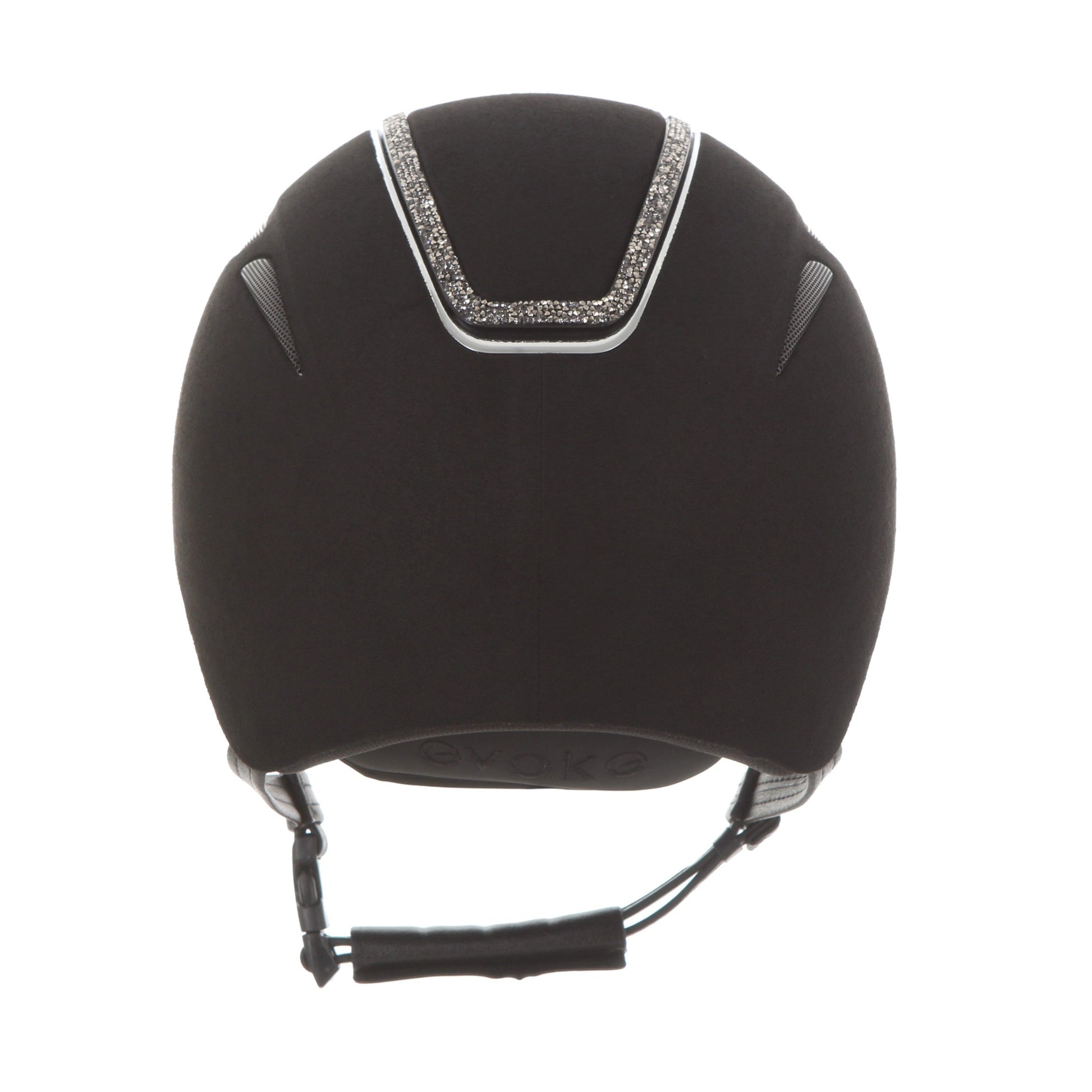 Evoke Callisto Classic Peak Black Suede Marcasite Crystal Frame