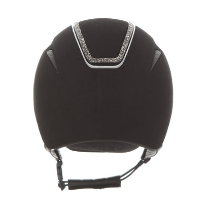 Evoke Callisto Classic Peak Black Suede Marcasite Crystal Frame