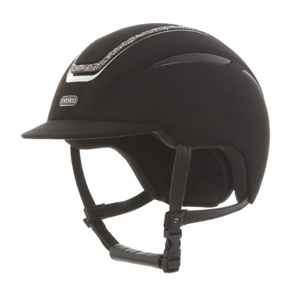 Evoke Callisto Classic Peak Black Suede Marcasite Crystal Frame