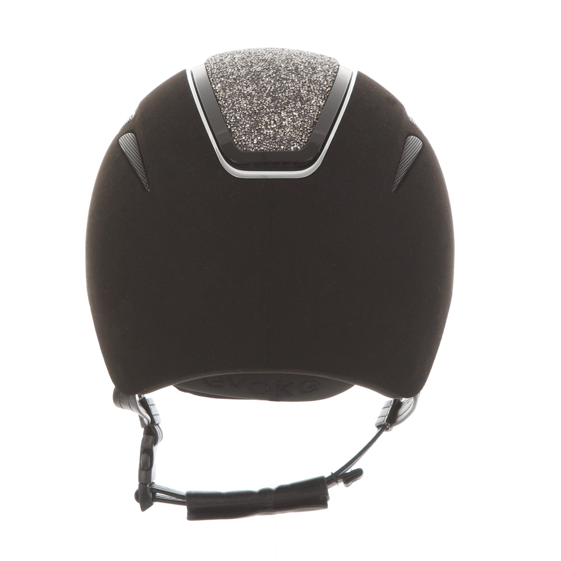 Evoke Callisto Classic Peak Black Suede Marcasite Crystal