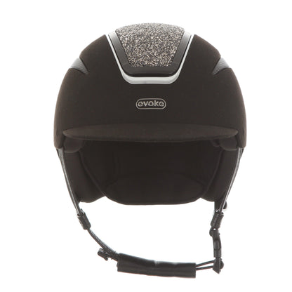 Evoke Callisto Classic Peak Black Suede Marcasite Crystal