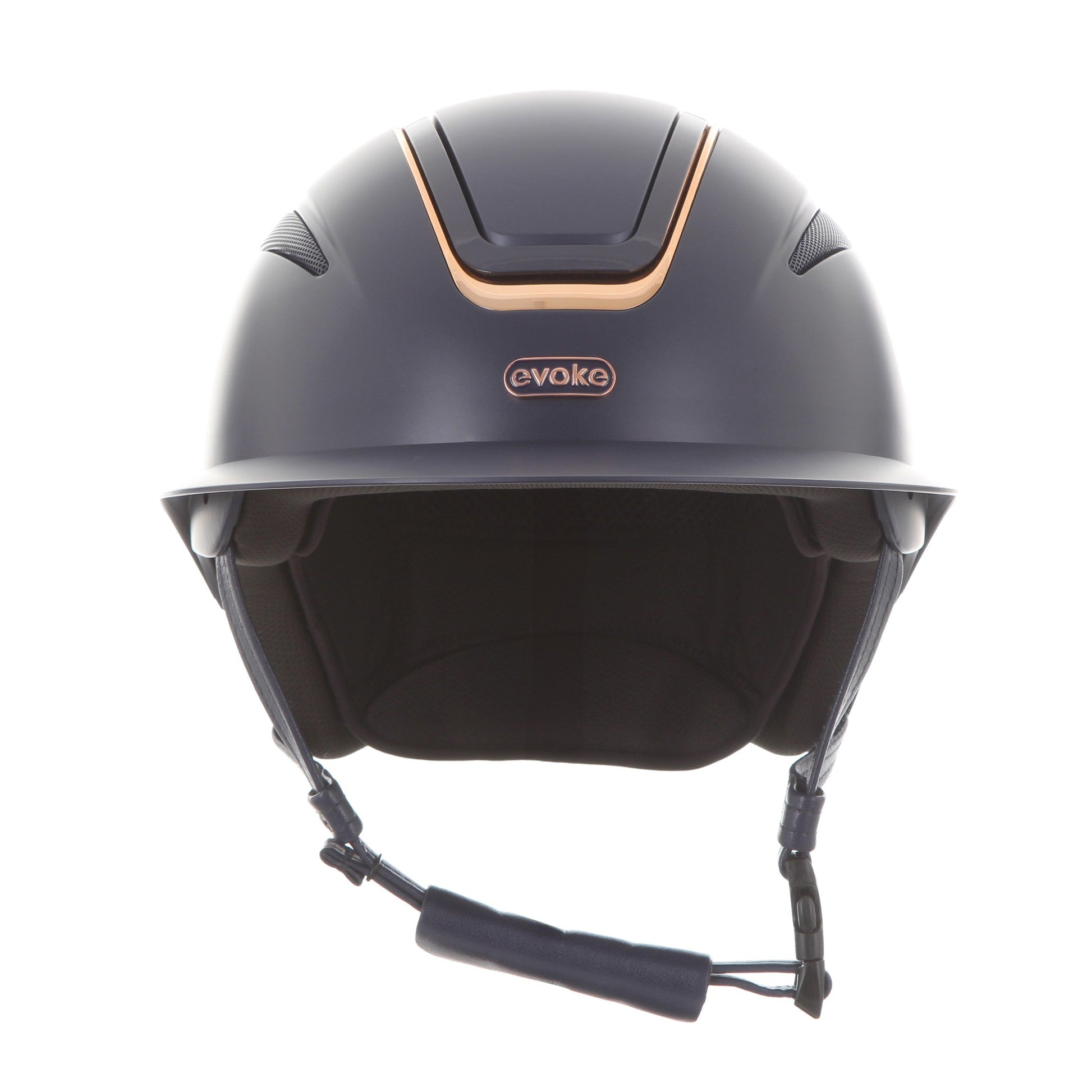 Evoke Callisto Wide Peak Navy Rose Gold