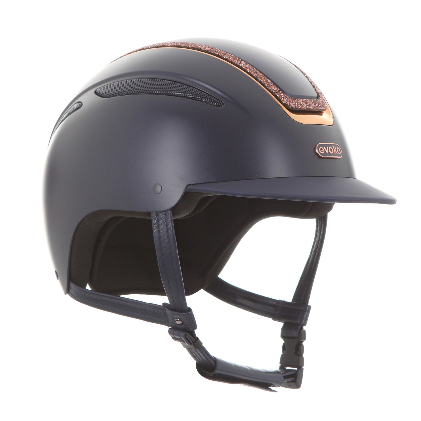 Evoke Callisto Classic Peak Navy Rose Gold Crystal Frame