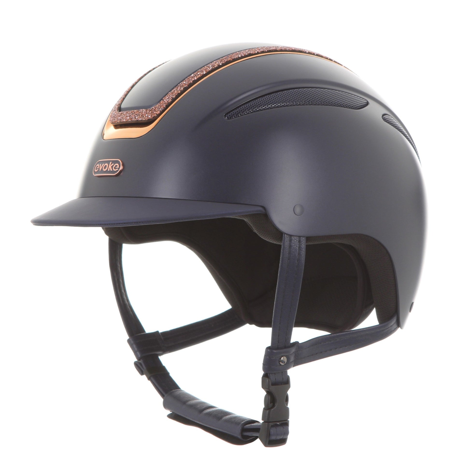 Evoke Callisto Classic Peak Navy Rose Gold Crystal Frame