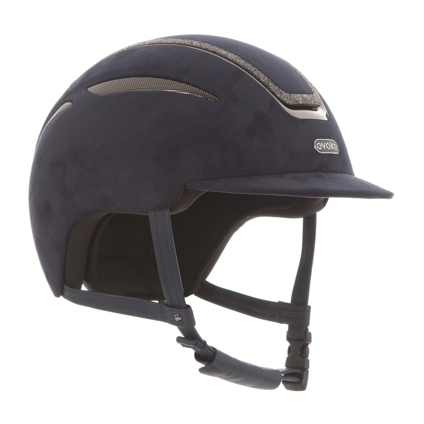 Evoke Callisto Classic Peak Navy Suede Steel Crystal Frame