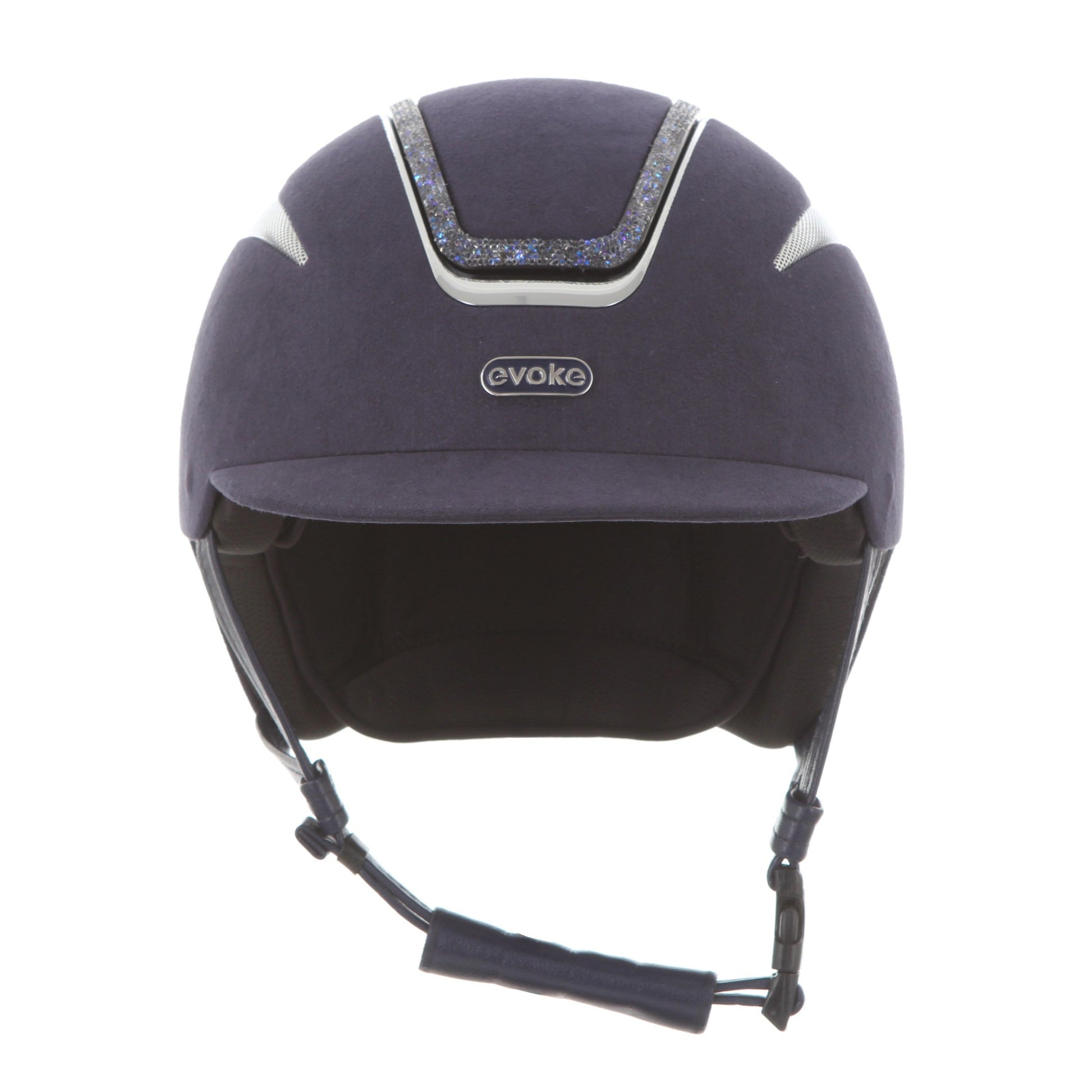 Evoke Callisto Classic Peak Cool Blue Suede Blue Crystal Frame