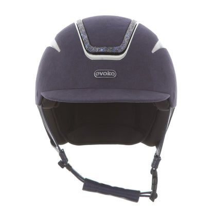 Evoke Callisto Classic Peak Cool Blue Suede Blue Crystal Frame