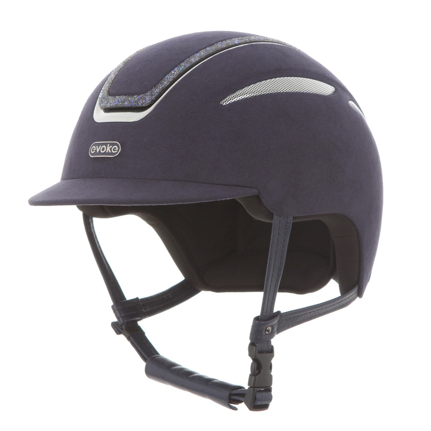 Evoke Callisto Classic Peak Cool Blue Suede Blue Crystal Frame