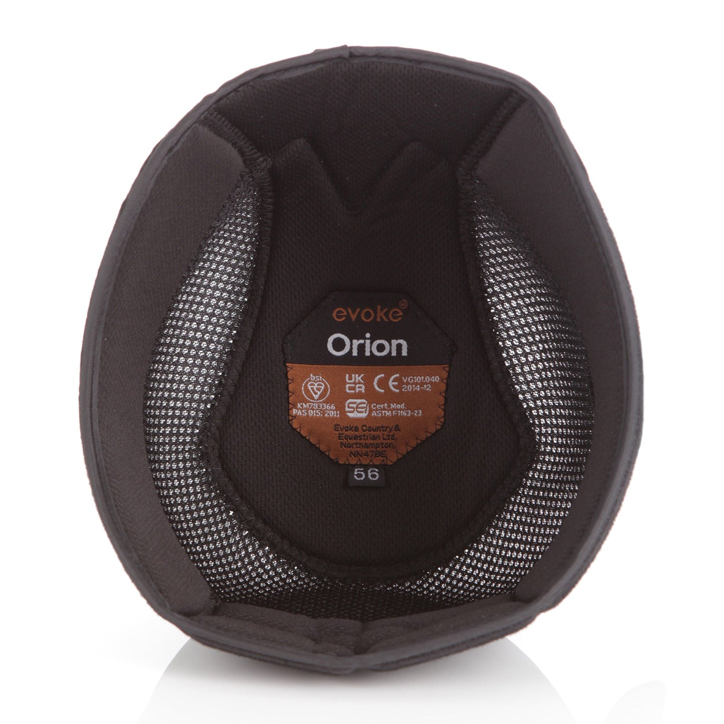 Orion Removable Crown Padded Helmet Liner - Black