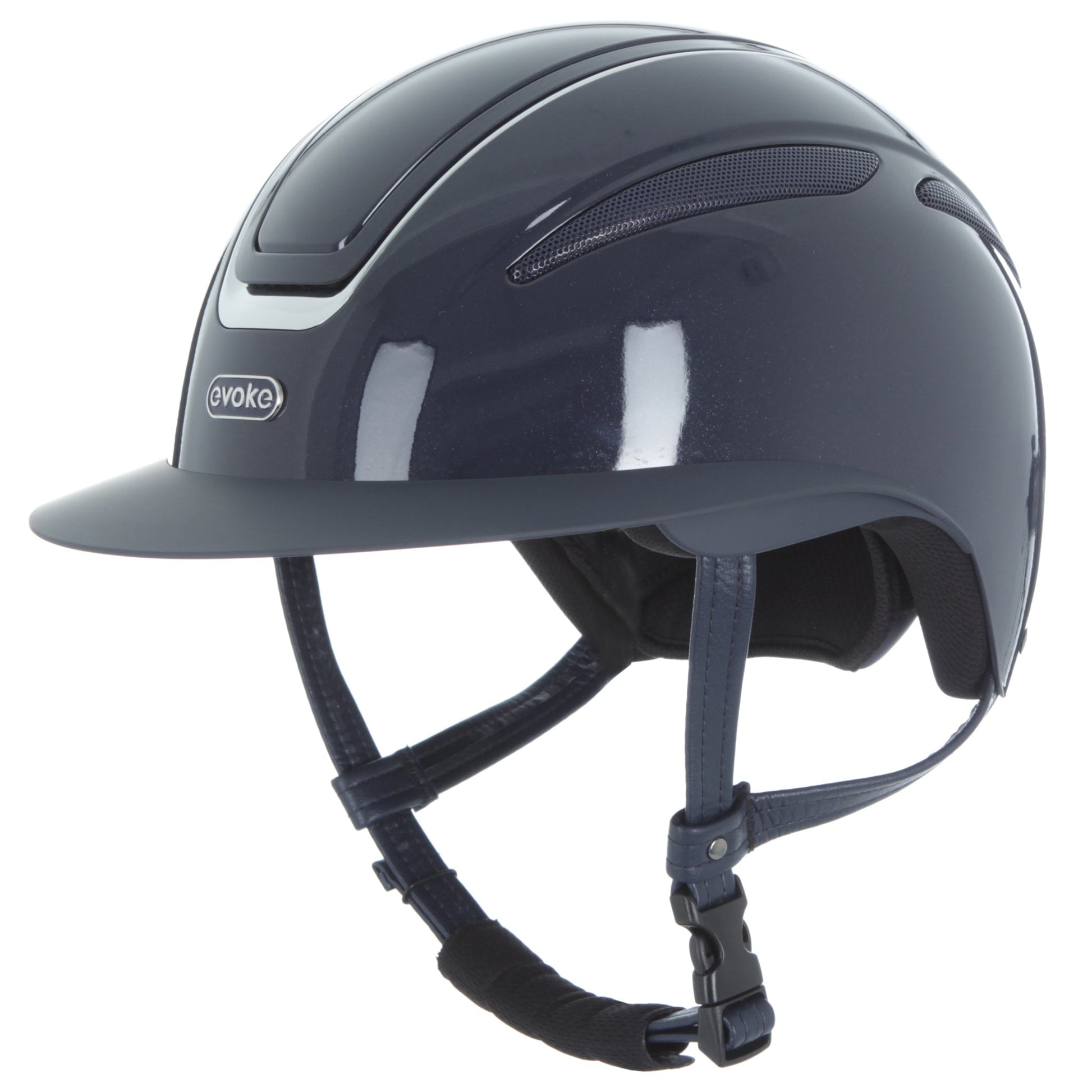 Evoke Callisto Wide Peak Navy Metallic Chrome