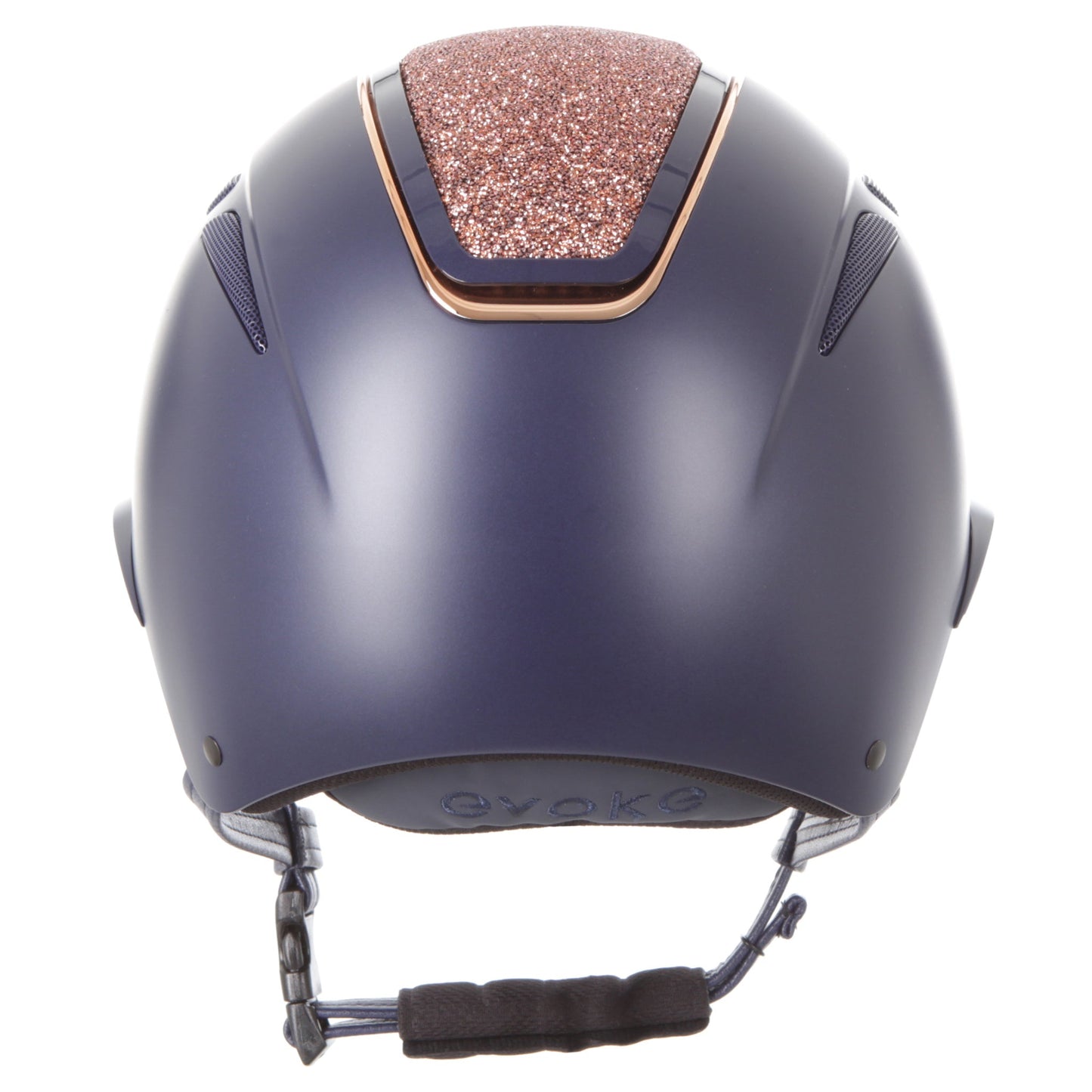 Evoke Callisto Wide Peak Navy Rose Gold Crystal