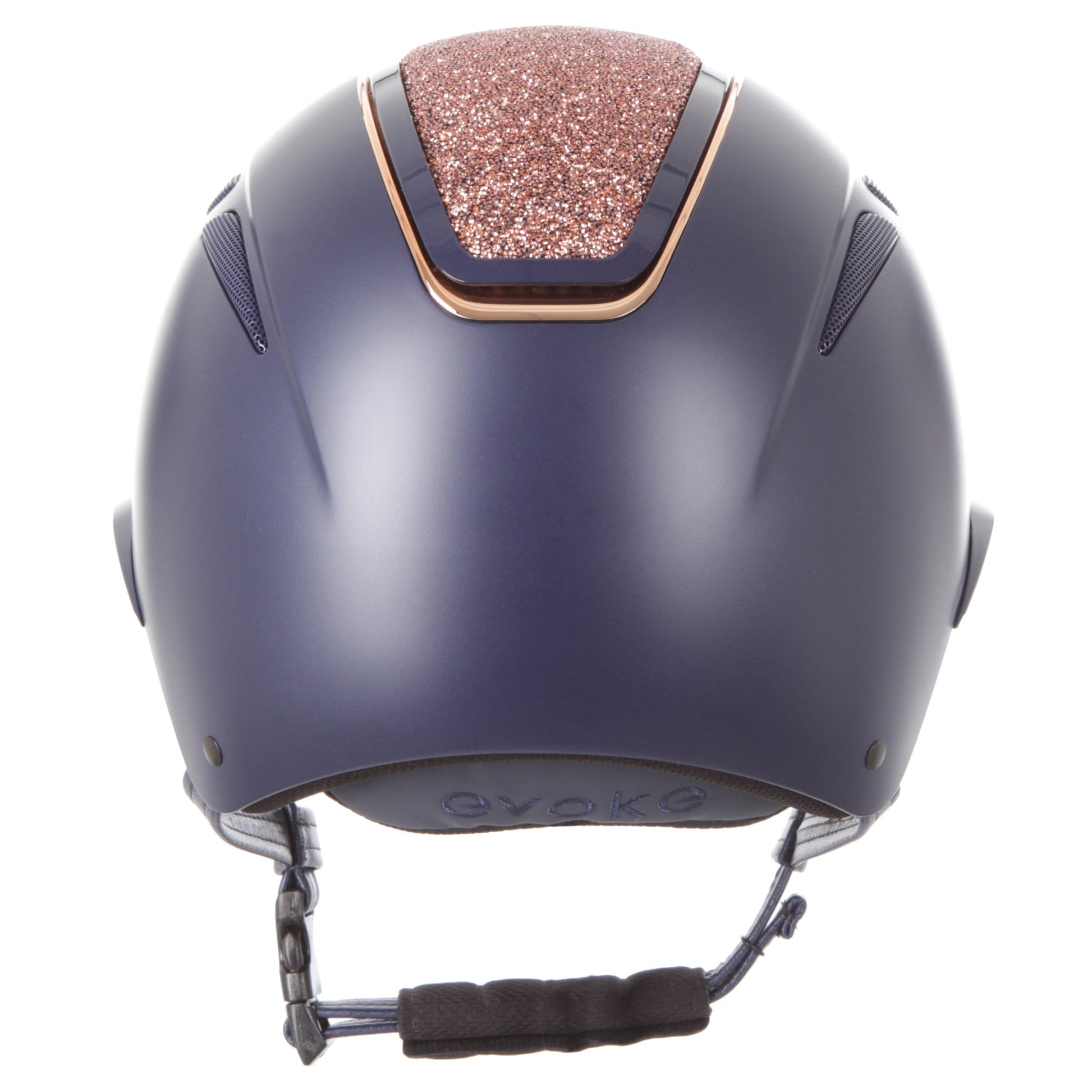 Evoke Callisto Wide Peak Navy Rose Gold Crystal