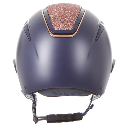 Evoke Callisto Wide Peak Navy Rose Gold Crystal