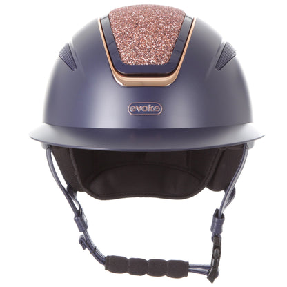Evoke Callisto Wide Peak Navy Rose Gold Crystal