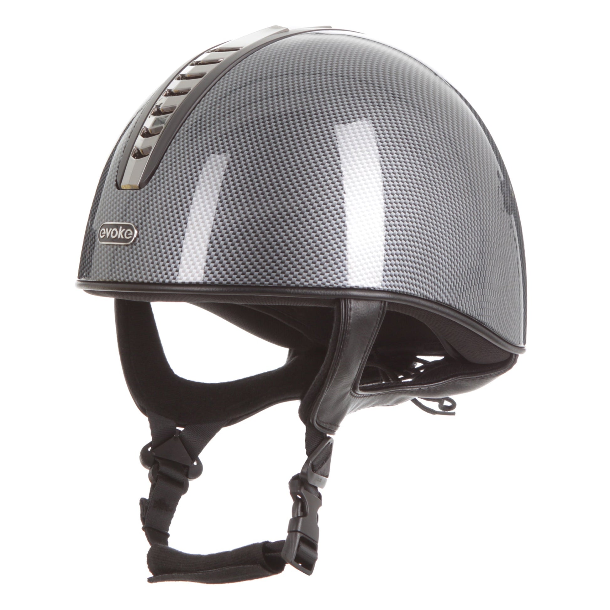 Evoke Orion Jockey Skull High Shine Carbon Gunmetal Black