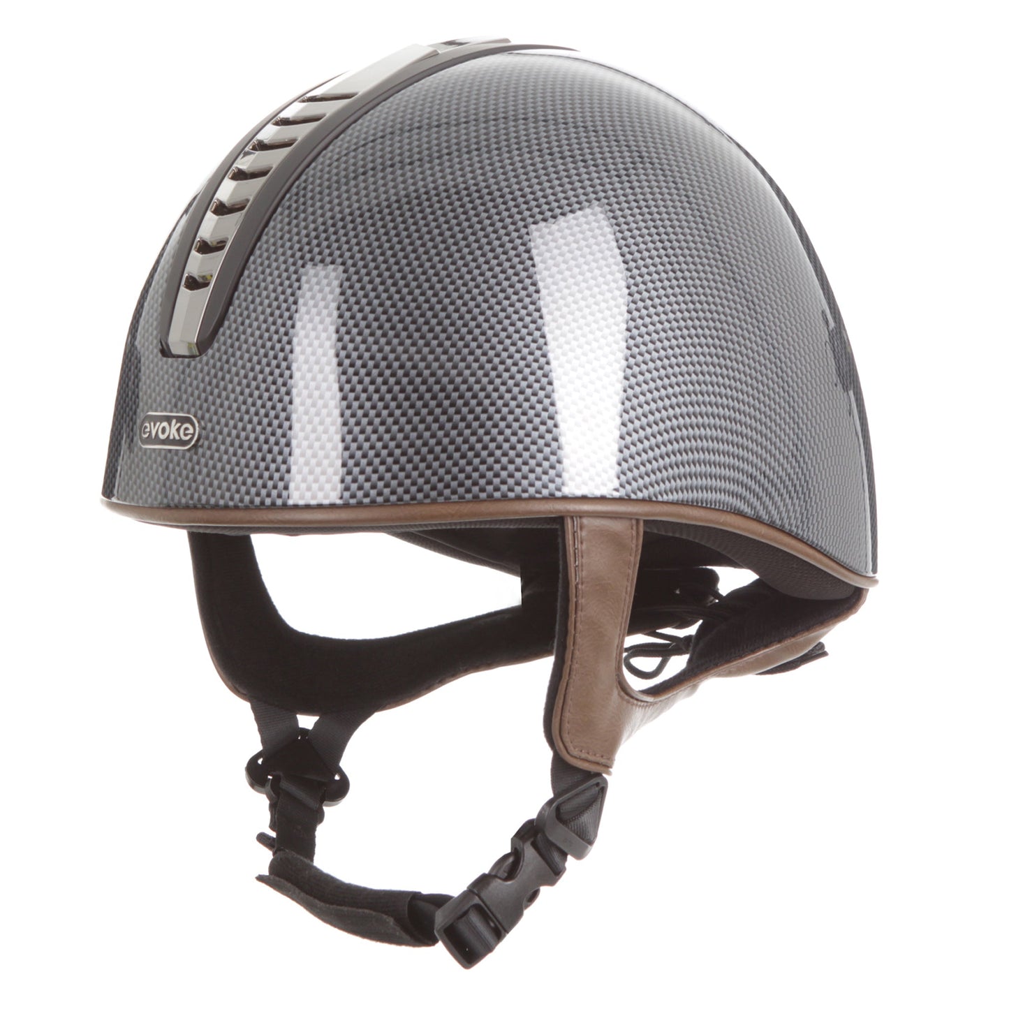 Evoke Orion Jockey Skull High Shine Carbon Gunmetal Tan