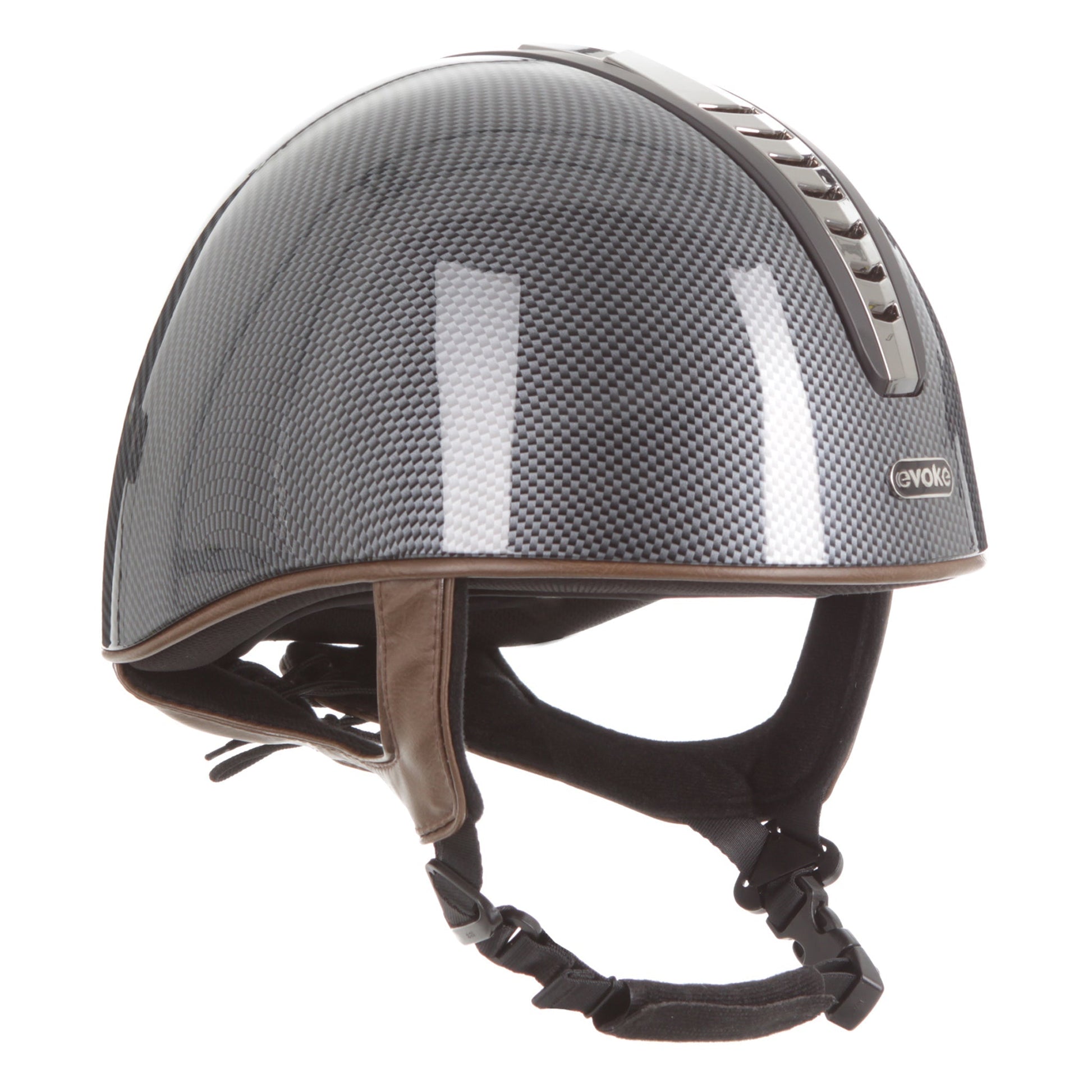 Evoke Orion Jockey Skull High Shine Carbon Gunmetal Tan